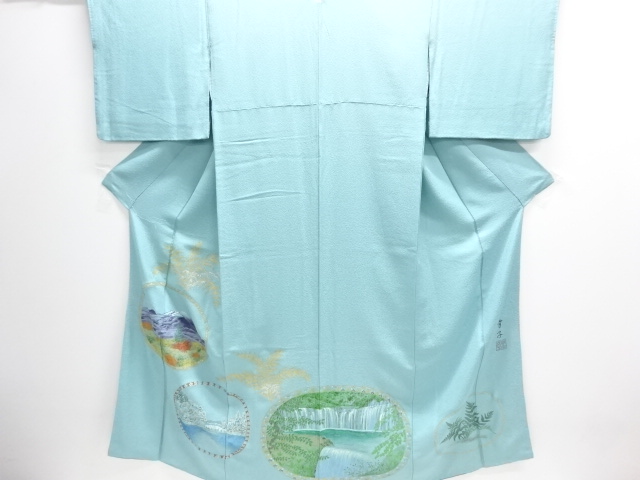 JAPANESE KIMONO / IRO-TOMESODE / SCENERY / ARTIST WORK